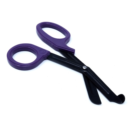 Purple Handle With Fluoride Coated Black Blades Trauma Shears 7.25